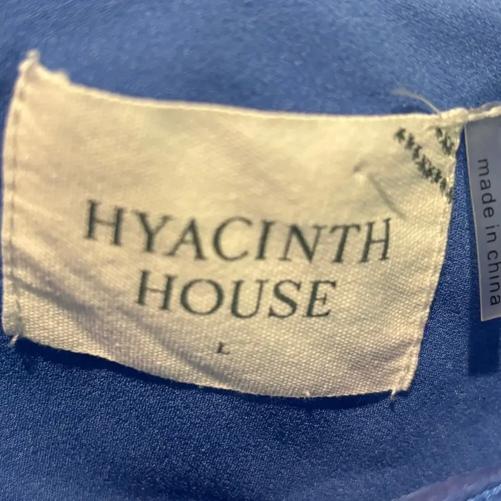 Tuckernuck Hyacinth House Luna Blue One Shoulder Satin Midi Dress - size Large